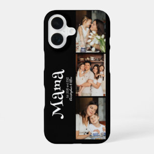 Mama Established 3 Photo Kids Name Fun iPhone 16 Case