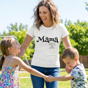 Mama Established Customized Kids Name New Mom T-Shirt
