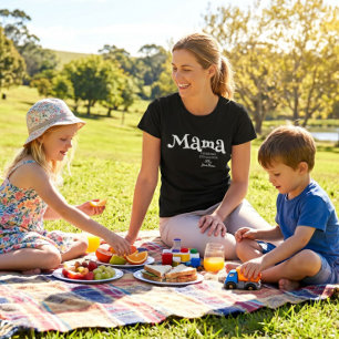 Mama Established Customized Kids Name New Mom T-Shirt