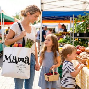 Mama Established Customized Kids Name New Mom Tote Bag