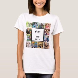 Mama Established In   Modern Mothers Day Photo T-Shirt