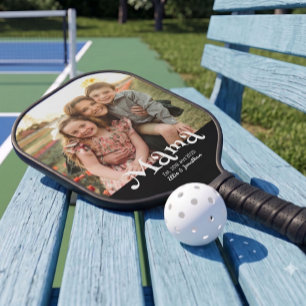 Mama Established Photo Kids Name Fun Text Pickleball Paddle