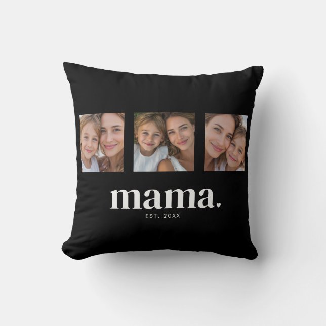 Mama Established Photo Throw Pillow (Front)