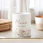 Mama Established Wildflower Terracotta Baby Shower Coffee Mug<br><div class="desc">Celebrate the beauty of motherhood with our "Mama Established Wildflower Terracotta Baby Shower Coffee Mug." Crafted with love and care, this terracotta-toned mug serves as a charming reminder of the precious journey ahead. The wildflower design symbolizes the unique and blossoming bond between mother and child. "Mama Established" proudly displayed adds...</div>