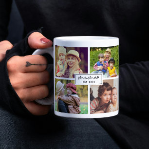 Mama Established Year 4 Photo Collage Mother Gift Coffee Mug