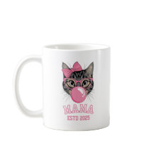 Mama Estd 2025 Cute Cat Custom Year