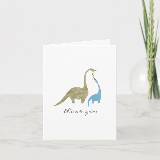 Mama et bébé Dinosaur Baby shower Merci (Devant)