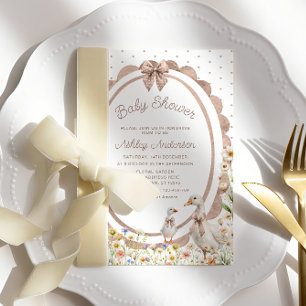 Mama et bébé Oie Baby shower neutre Invitation