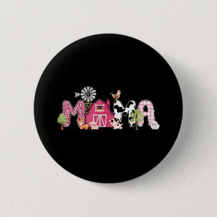 Mama Farm Animal Birthday 1st Family Matching Part 2 Inch Round Button