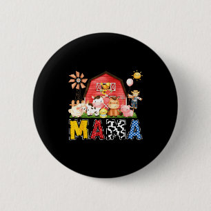 Mama Farm Cow Birthday Boy Matching Family Party 2 Inch Round Button