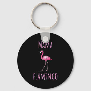 Mama flamingo tropical summer animal watercolor keychain