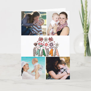 Mama Floral 4 Photo  Holiday Card