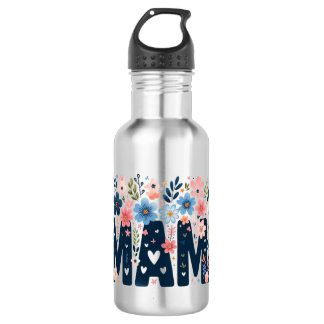 Mama Floral Heart – Boho Chic Mom Design 532 Ml Water Bottle