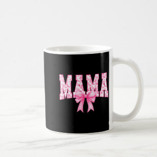 Mama floral toile pink watercolor coquette bow coffee mug