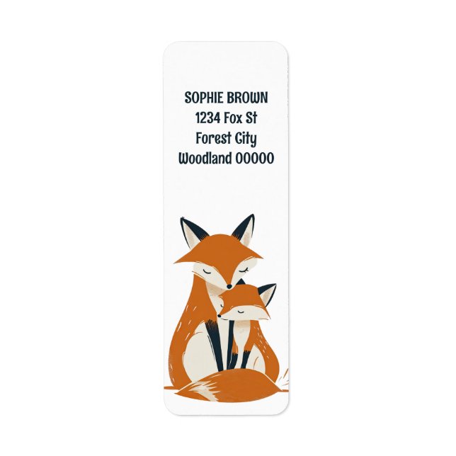 Mama Fox Woodland Animals Return Address (Front)