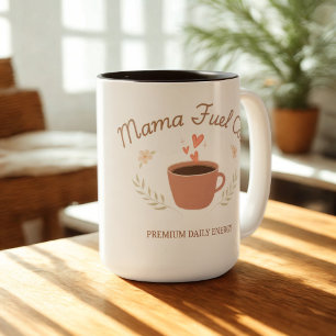 Mama Fuel Co. Cozy Coffee Mom Design Two-Tone Coffee Mug