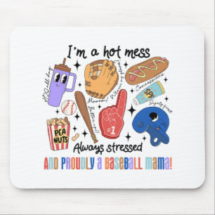 Mama Game Day Vibes Mothers Day Women Baseball Mom Mouse Pad