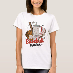 Mama Game Day Vibes Mothers Day Women Baseball Mom T-Shirt