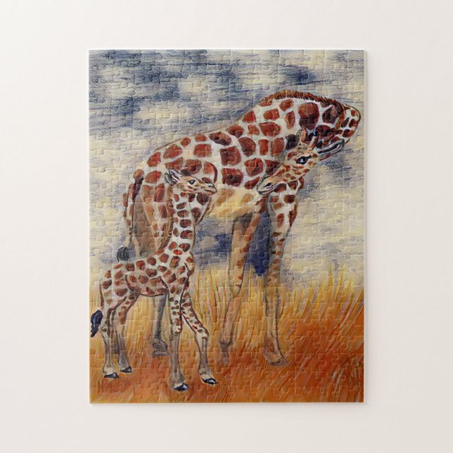 Mama Giraffe 🦒 And Baby Jigsaw Puzzle (Vertical)
