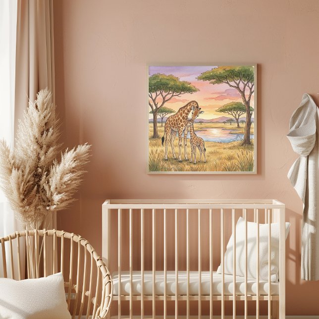 Mama Giraffe and Calf Nursery Poster (Creator Uploaded)