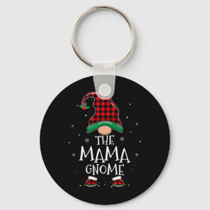 Mama Gnome Xmas Family Matching Red Plaid Christma Keychain