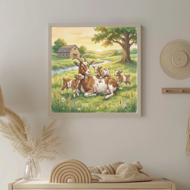 Mama Goat and Kids Nursery Poster (Creator Uploaded)