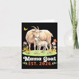 Mama Goat Est 2026 Motherhood Journey New Mom with Card