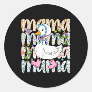 Mama Goose Funny Silly Goose Mom Humour Mothers Da Classic Round Sticker