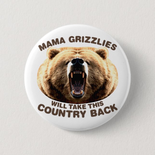 Mama Grizzlies 2 Inch Round Button (Front)
