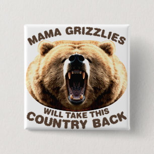 Mama Grizzlies 2 Inch Square Button