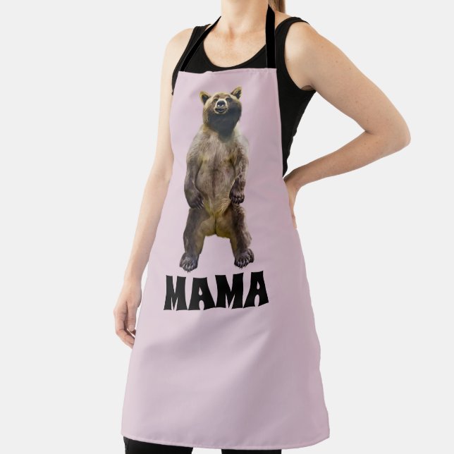 MAMA GRIZZLY BEAR MOM FUNNY GRILLOUT APRON (Insitu)