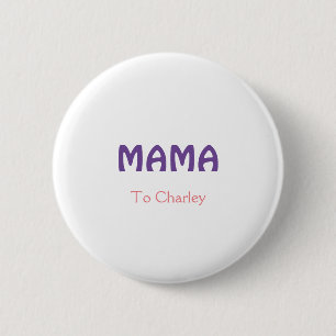 Mama happy mothers retro purple add name text vint 2 inch round button