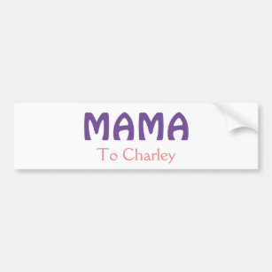 Mama happy mothers retro purple add name text vint bumper sticker