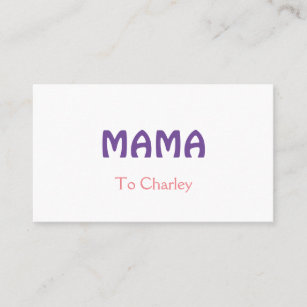 Mama happy mothers retro purple add name text vint business card