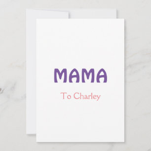 Mama happy mothers retro purple add name text vint holiday card