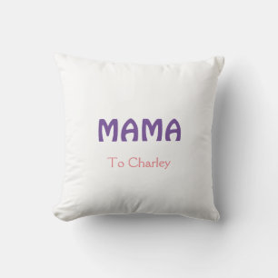 Mama happy mothers retro purple add name text vint throw pillow