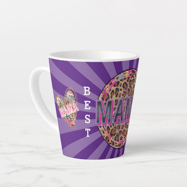 Mama Heart Customize Love Latte Mug (Left Angle)