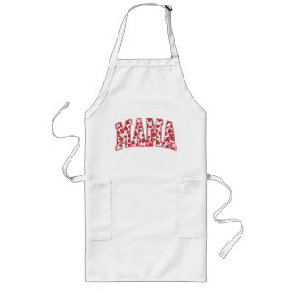 Mama Hearts Valentine's Day Retro Varsity  Long Apron
