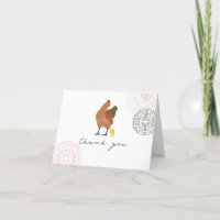 Mama Hen Baby Chick Pink Bow Thank You