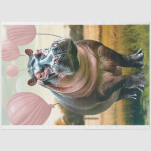 Mama Hippo Birthday Party Decoupage  Tissue Paper