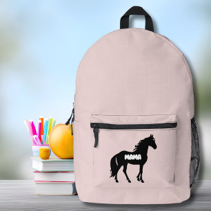 Mama Horse Blush Pink Elegant Modern Printed Backpack