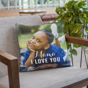 Mama I Love You Photo Keepsake Throw Pillow