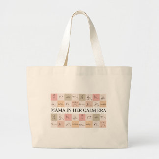 Mama In Her Calm Era Yoga Aesthetic Design Large Tote Bag