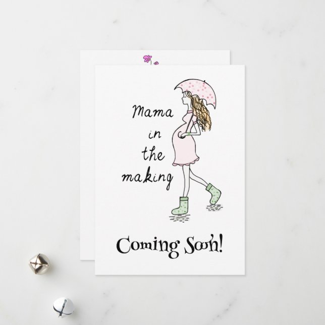 Mama in the making pregnancy announcement card (Front/Back In Situ)