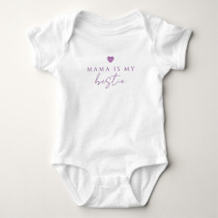 Mama Is My Bestie Purple Heart Baby Bodysuit