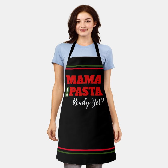 Mama Is The Pasta Read Yet? All-Over Print Apron (Worn)