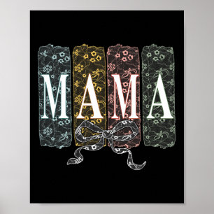 Mama Lace Coquette Bow Cute Mothers Day Poster