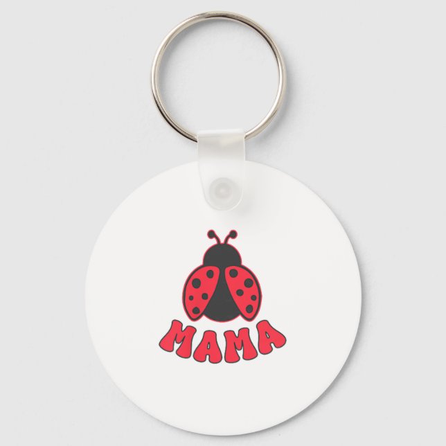 Mama Ladybug First Birthday Girl Family Matching P Keychain (Front)