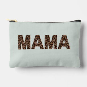 'Mama' Leopard Design Soft Eucalyptus Mist  Accessory Pouch
