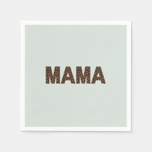 'Mama' Leopard Design Soft Eucalyptus Mist  Napkin